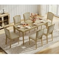 thumbnail image 2 of 7 Piece Dining Table Set - Includes One Dining Table, 6 Wood Dining Chairs, Farmhouse Dining Set, Oak, 2 of 8