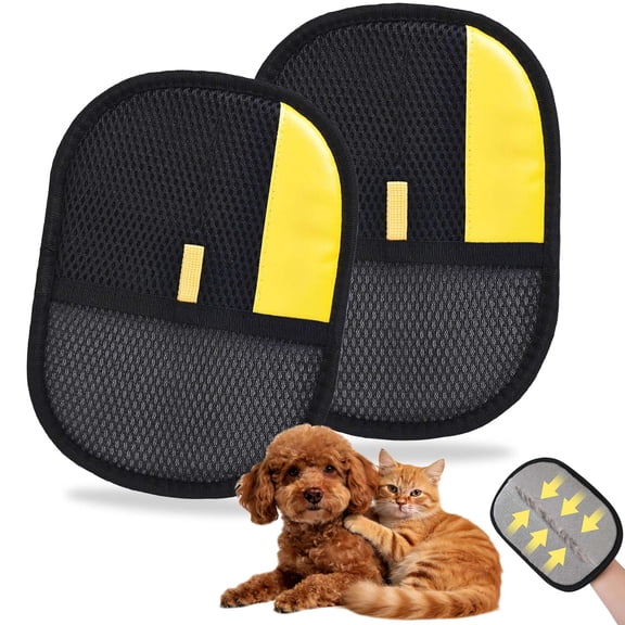 Gustave 2PCS Pet Hair Removal Gloves Electrostatic Reusable Cat Dog Fur Remover Tool Magic Brush for Clothing, Couch, Carpet, and Car Seat