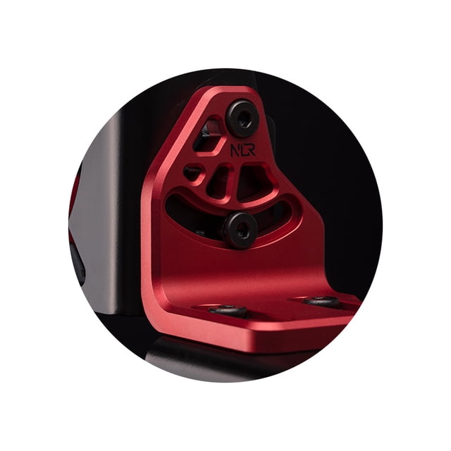 Next Level Racing NLR-E042 F-GT Elite 160 Adaptateur de Montage avant et Latéral DD Premium avec Support en Aluminium 6061 Usiné CNC Anodisé Rouge, Vis de Montage Noires et logo NLR, Conçu pour le Montage avant et Latéral Ajustable d'Empreintes à Entraînement direct sur cockpits de Course sim.