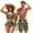 Camouflage Palm Tree, variant on USA Design Matching Swimsuits for Couples Patriotic Women's 2 Piece Bikini Sets Halter Summer Shorts for Men Couples Swimwear His and Hers Swimsuits Matching Set