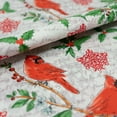 thumbnail image 2 of SINGER Christmas Collection 44" 100% Cotton Cardinals Sewing & Craft Fabric 8 yd By the Bolt, White, Red and Green, 2 of 2