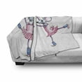 thumbnail image 3 of Retro Soft Flannel Fleece Throw Blanket, Watercolor Style Illustration Dancing Ballerina Mice with Pink in Pink Dresses, Cozy Plush for Indoor and Outdoor Use, 70" x 90", Multicolor, by Ambesonne, 3 of 6