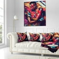 thumbnail image 3 of Designart Girl in Paint - Portrait Contemporary Throw Pillow - 18x18, 3 of 5