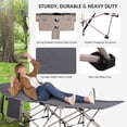 thumbnail image 4 of Portable Folding Camping Cot for Adults, Heavy-Duty Steel Frame & 600D Oxford Fabric Sleeping Bed with Carry Bag & Side Pocket, 74.75" x 26.75", Grey, for Outdoor & Guest Use, 4 of 7