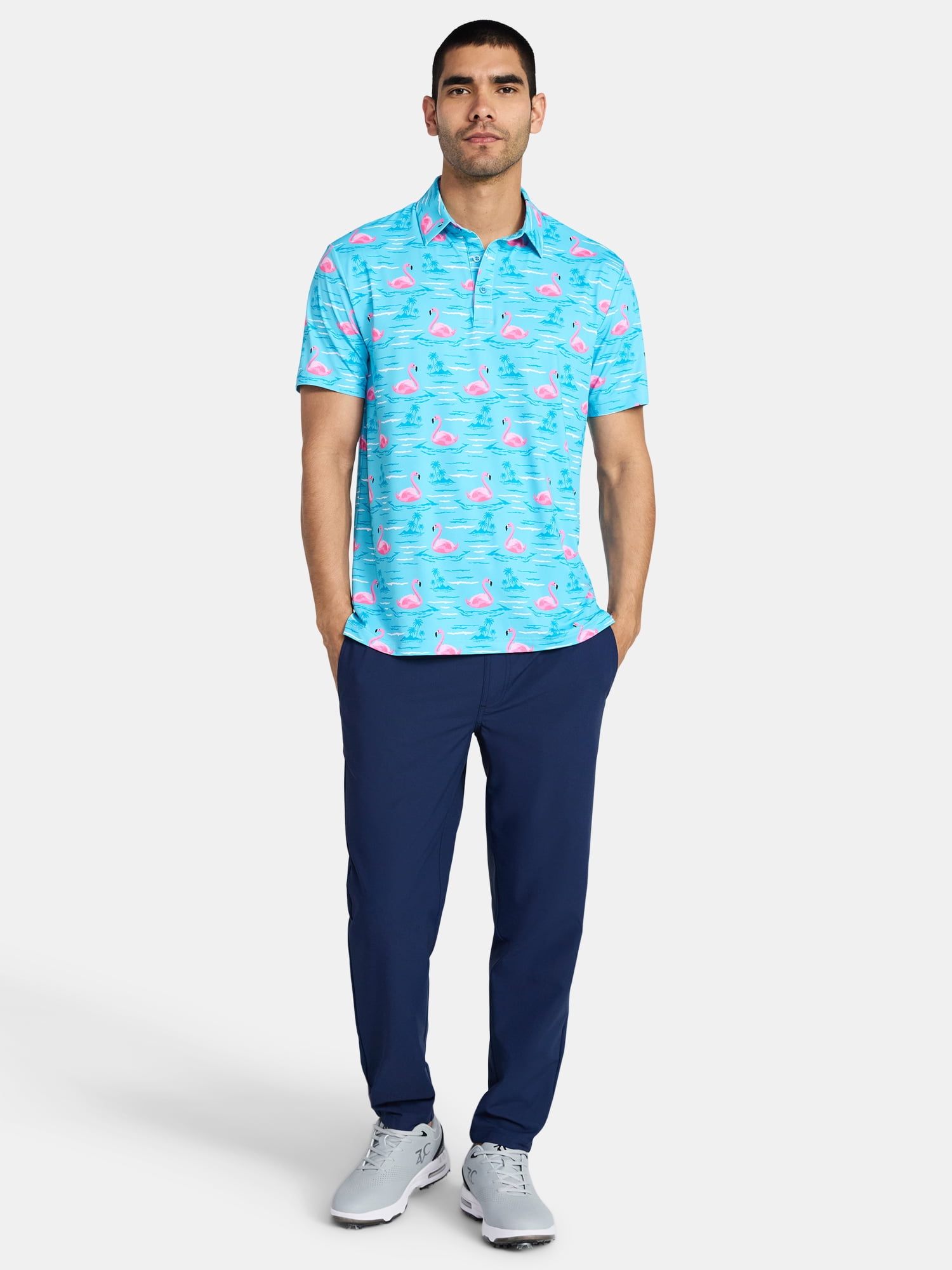 Birdie Bound Men's Novelty Print Golf Polo Shirt, Sizes S-3XL