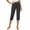 Dark Gray, variant on Women's High Waist Capri Yoga Pants Slim Stretch Split Hem Cropped Leggings with Back Pockets Casual Gym Workout Trousers