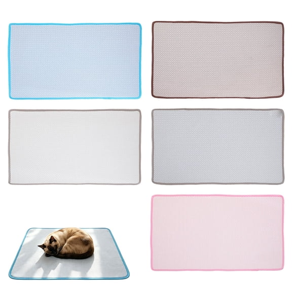 CHENjy Dog Ice Mat, Cat Cooling Pad, Soft 3D Massage Bumps Washable Polyester Pet Sleeping Mat with Non Slip Mesh Bottom, Blue, XS