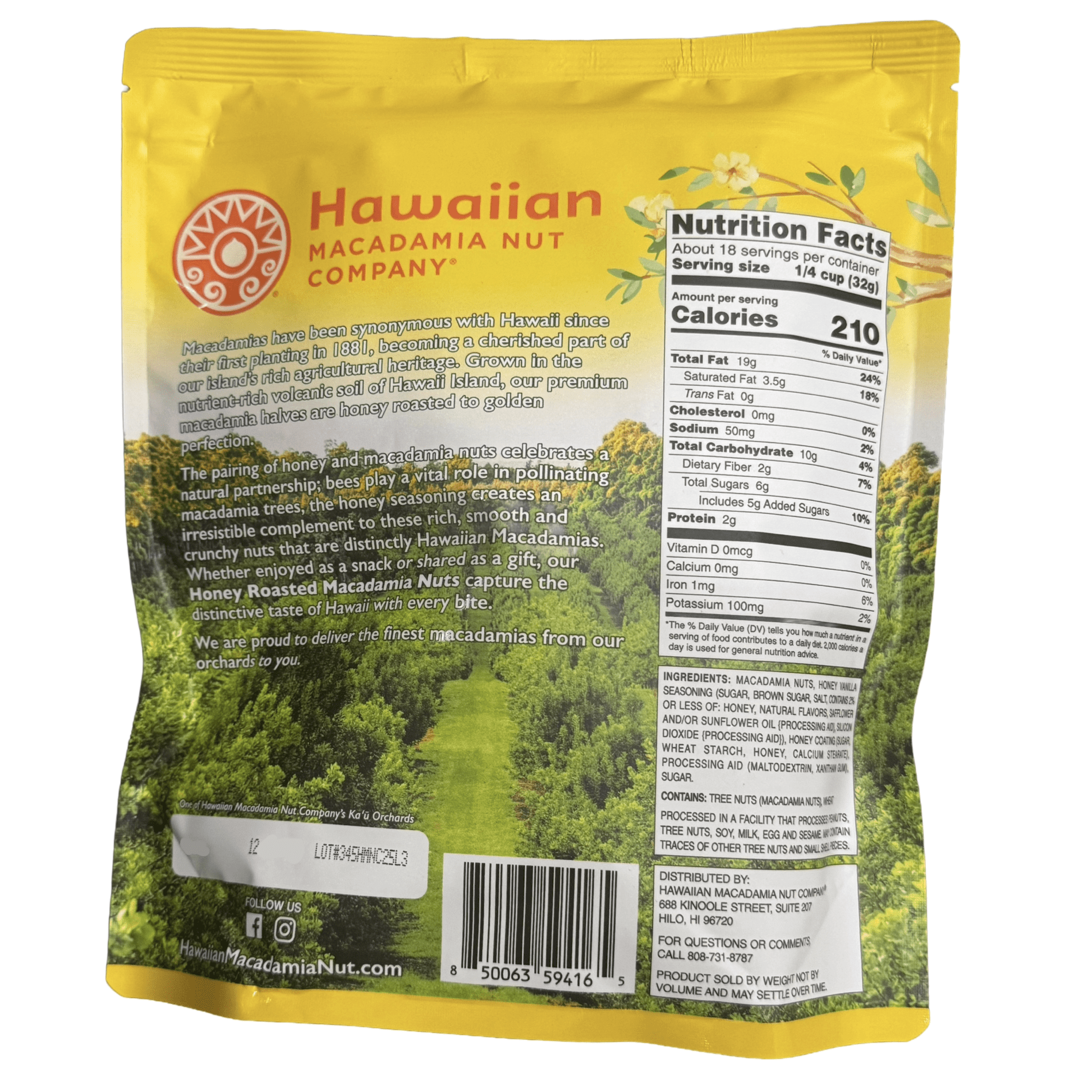 Honey Roasted Macadamia Nuts &ndash; Hawaiian Macadamia Nut Company (20 oz)
