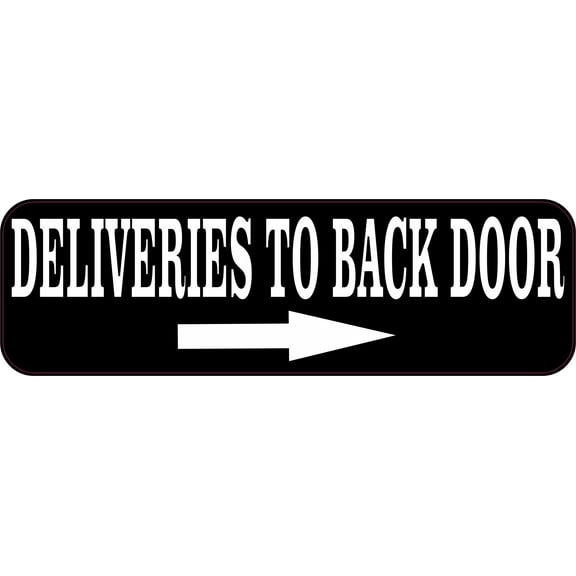 10in x 3in Right Arrow Deliveries to Back Door Magnet