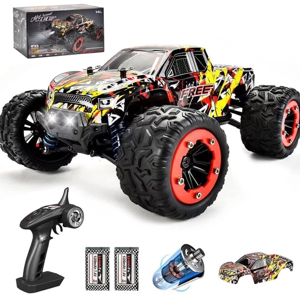 WIAORCHI 1:18 Scale 40+km/h High Speed Remote Control Car, 4x4 Waterproof Off Road RC Cars, Fast 2.4GHz All Terrain Toy Trucks Gifts for Boys and Adults, 2 Batteries for 40mins Fun