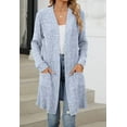 thumbnail image 5 of Aricy Ribbed Knit Cardigan Sweaters for Women Long Dusters Cozy Soft Knitwear Lightweight Open Front Sweater Solid Color Coat Warm Long Sleeve Shrug Cardigans with Pockets, 5 of 5