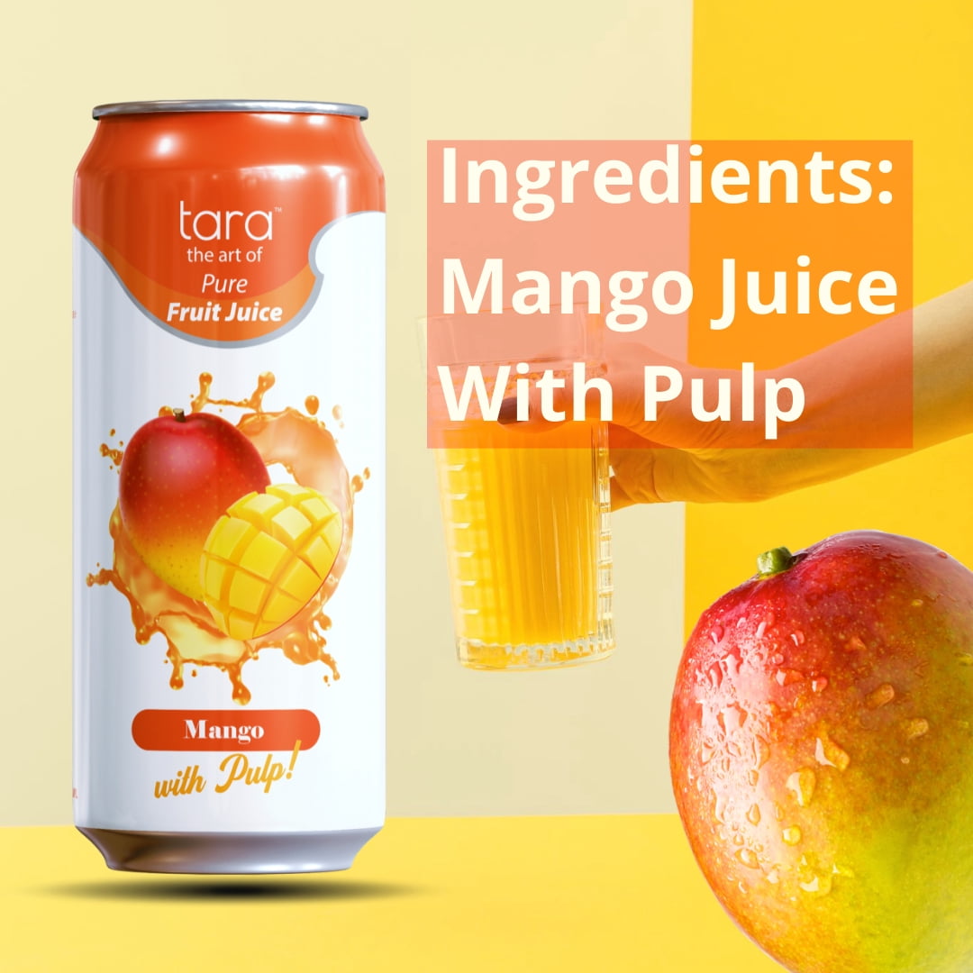Tara Pure Fruit Juice With Pulp, Mango, 16.9 fl.oz (12 Pack)