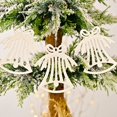 thumbnail image 5 of Decoraciones y adornos blancos para árbol de Navidad, decoración para árbol de Navidad con copos de nieve, lindos adornos navideños incluidos (juego de 3) (adornos de campana A-blancos), 5 of 5