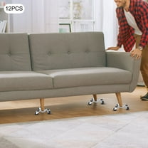 12-piece Set Furniture Moving Dolly Set, 3 Wheel Iron Tri Dolly, Silver Triangle Swivel Caster 360° Rotatable