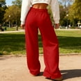 thumbnail image 6 of ClodeEU Womens Wide Leg Drawstring Elastic Waist Baggy Sweatpant,Casual Trouser with Pockets Red,Womens Plus S, 6 of 8