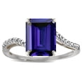 thumbnail image 2 of Star K � Big Stone Octagon Emerald Cut 10x8 Iolite Bypass solitaire ring, 2 of 9