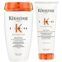 Kerastase Nutritive Bain Satin Shampoo, 8.5 oz and Lait Vital Conditioner, 6.8 oz