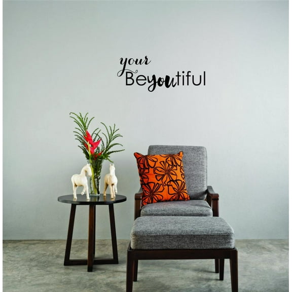 Unique Home Wall Stickers Your Beyoutiful Self Esteem Decal Décor for Bedroom Living Room Nursery - Size: 15 In x 36 In