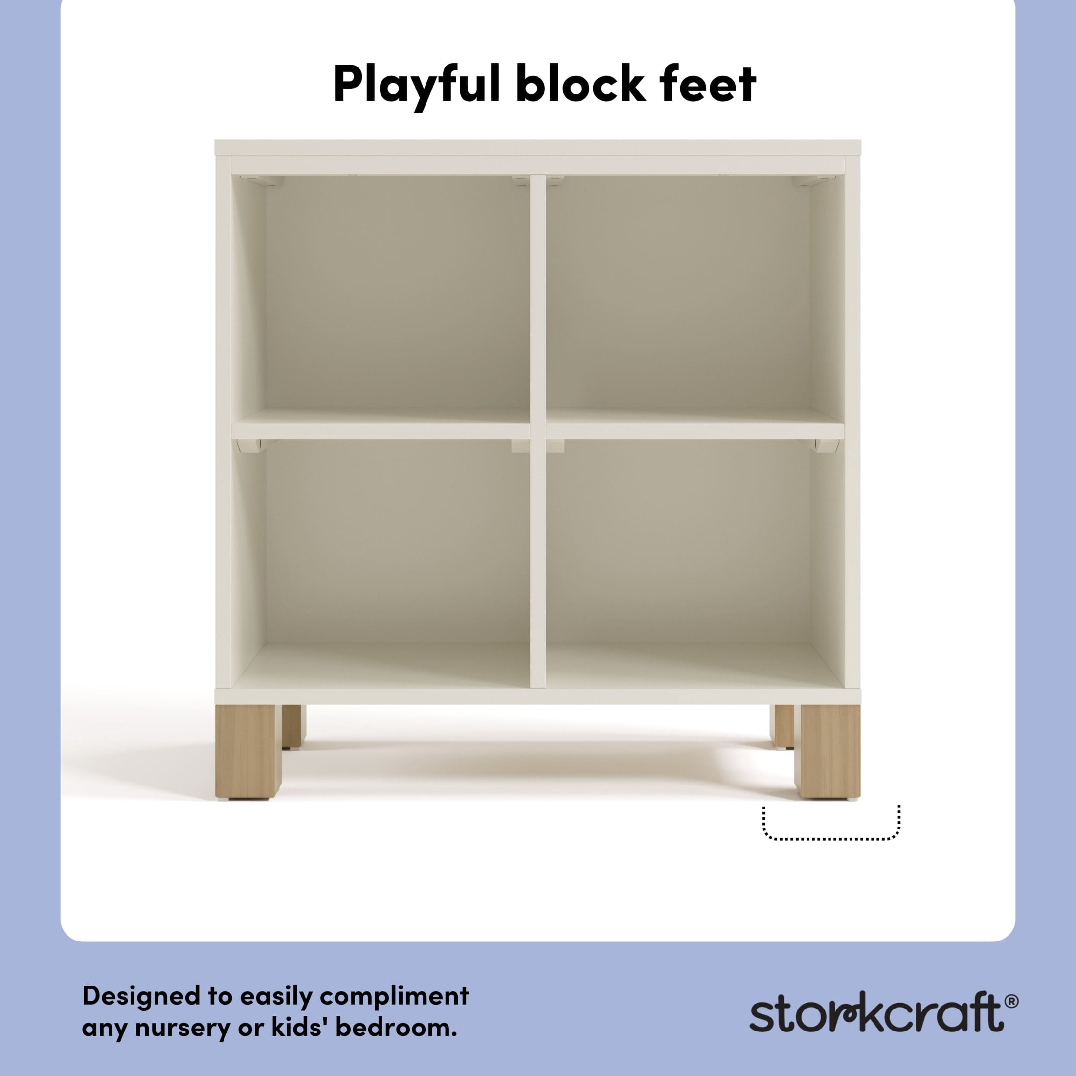 Storkcraft California Cube Organizer Bookcase, Frosted Oat and Driftwood