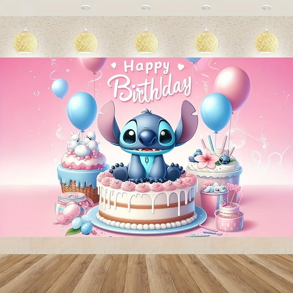 Happy Birthday banner - Bright pink polyester background, perfect for outdoor parties, festival celebrations and birthday party decorations.