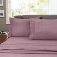 thumbnail image 2 of 600 Thread Count 100% Cotton Wrinkle Free Striped Sheet Set (King, Purple), 2 of 2
