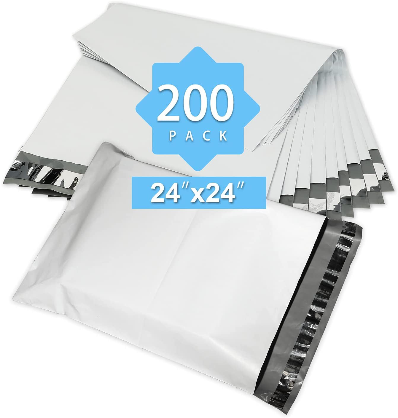 24x24 BLUE POLY MAILERS Shipping Envelopes Self Sealing Mailing Bags 24" x 24" 