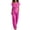 Hot Pink 1, variant on Women's Summer 2 Piece Outfits 2026 Cap Sleeve V Neck Belted Crop Tops Wide Leg Pant Sets Casual Tracksuit