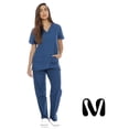 thumbnail image 3 of Ensembles de Sarraus pour Femmes à Six Poches Sarraus Médicaux (Col en V avec Pantalon Cargo), 3 of 5