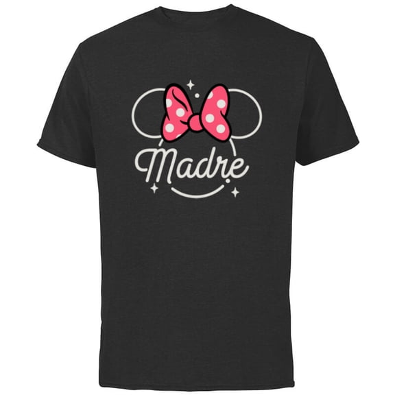 Disney Minnie Mouse Madre Head Icon Magic Mother’s Day - Short Sleeve Cotton T-Shirt for Adults - Customized-Black