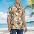 thumbnail image 6 of Uemuo Tropical Leaves Flower Printed Regular Fit Short Sleeve Casual Hawaiian Shirt for Men,Aloha shirt,Tropical shirt,Floral print shirt,Vacation Beach shirt-Small, 6 of 9