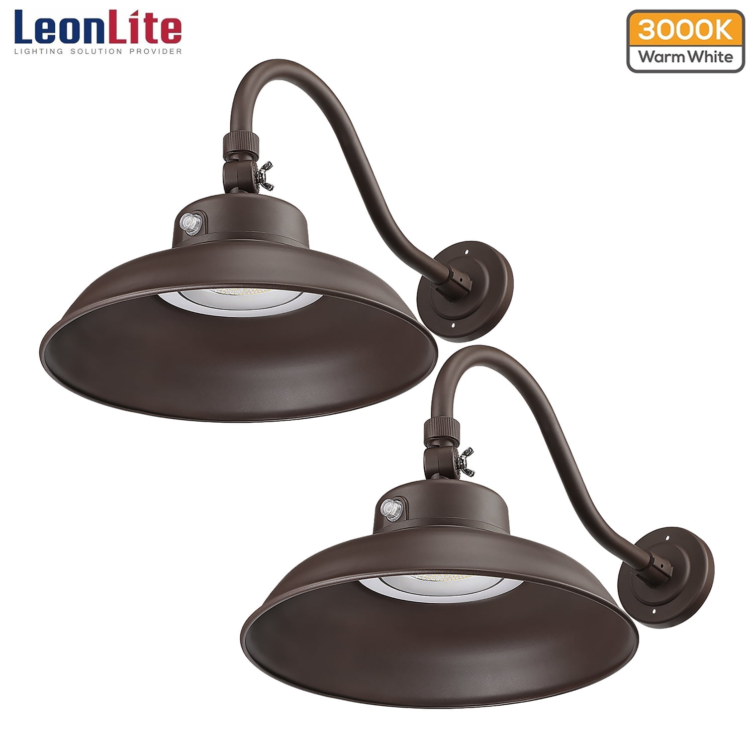 LEONLITE 2Pack 14 Inch 40W LED Gooseneck Barn Light, Wet Location
