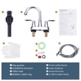 thumbnail image 7 of Wowow 4 in. Centerset Double Handle High Arc Bathroom Faucet with Drain Kit Included in Polished Chrome, 7 of 7