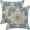 Blue Yellow, variant on Boho Pillow Covers 18x18 Set of 2, Blue Yellow Carpet Pattern Decorative Throw Pillows Linen Ethnic Design Farmhouse Cushion Pillow Covers for Sofa Couch Outdoor Decor