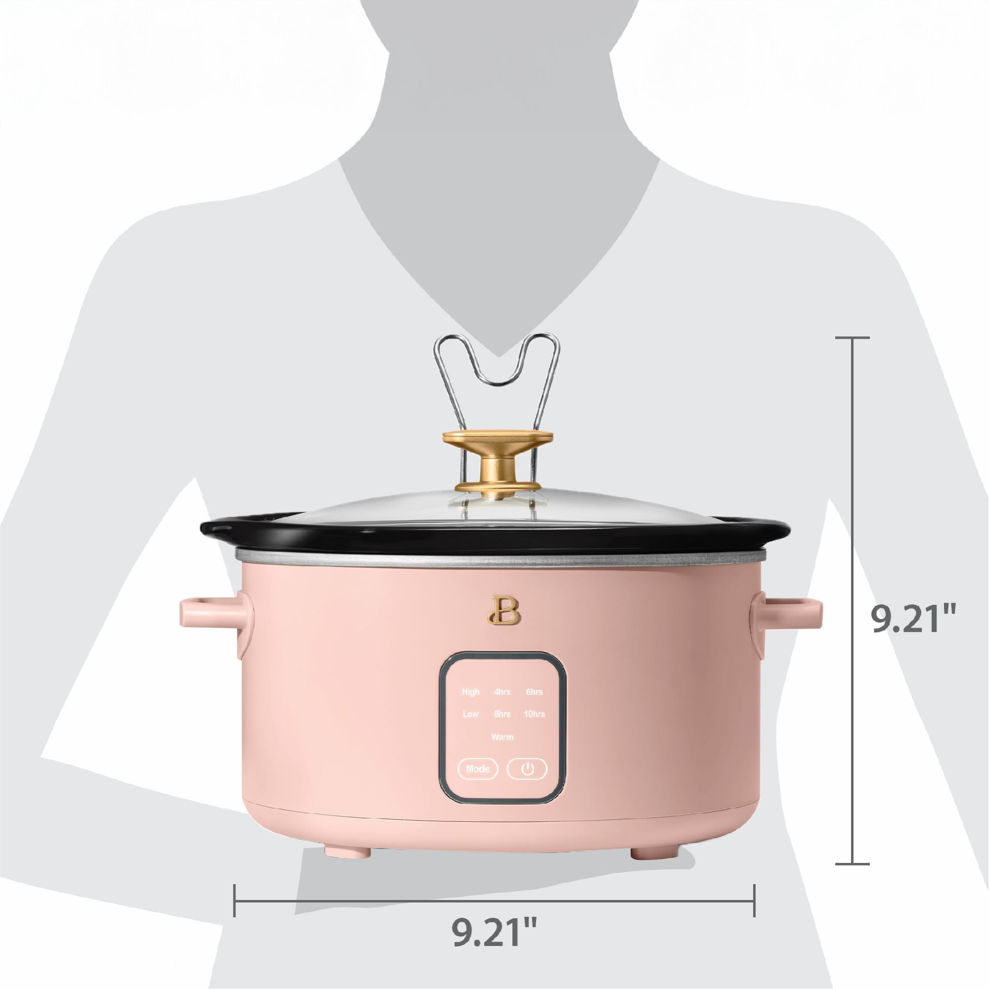 Beautiful 4Qt Slow Cooker with Touch-Activated Display, Rose by Drew Barrymore