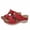 Red, variant on Womens Roman Wedge Sandals Chunky Platform Metallic Strappy Plus Size Beach Slippers Hollow Out Summer Flip Flops