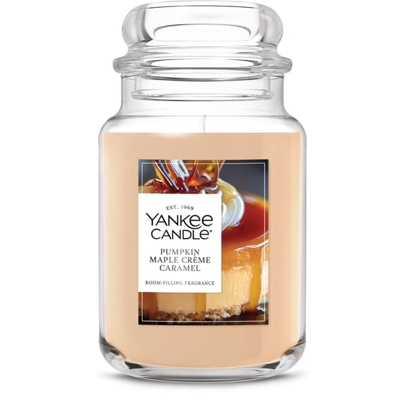 Yankee Candle Pumpkin Maple Crème Caramel Original Large Jar Scented Candles, 22 oz