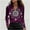 02 Multicolor, variant on Steady Navy Floral Print Women's Long-Sleeve Drop-Shoulder Button-Up Pullover V-Neck Top
