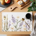 thumbnail image 2 of Flowers Placemats Set of 4, Vintage Watercolor Purple Yellow Floral Leaf Plant Non-Slip Place Mats Washable Table Mats for Kitchen Dining Table Decorations Indoor/Outdoor, 2 of 9