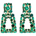 thumbnail image 1 of Rhinestone Rectangle Dangle Earrings for Women Sparkly Crystal Geometric Drop Statement Earrings, 1 of 3