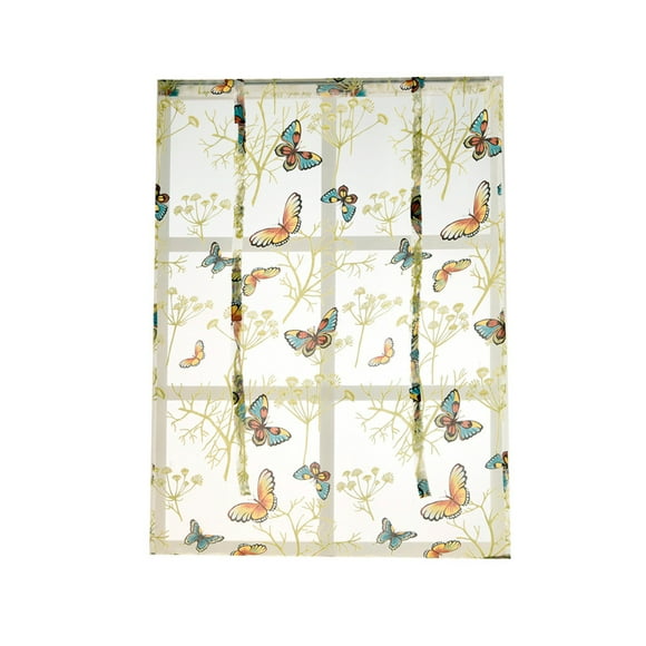 Binwennn Heavy Winter Curtains 52x63 Curtains Curtains 84 Length Rod Liftable Kitchen Bathroom Window Roman Curtain Floral Sheer Voile