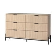 thumbnail image 2 of Miekor Furniture Mid-Century 6-Drawer Dresser with Reeded Drawer Fronts, Coastal Oak BS7682, 2 of 6