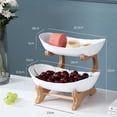 thumbnail image 4 of Elegante organizador de estantes para platos de frutas, postres, aperitivos y pasteles. 2 niveles blanco, 4 of 8