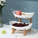 thumbnail image 4 of Elegante organizador de estantes para platos de frutas, postres, aperitivos y pasteles. 2 niveles blanco, 4 of 8