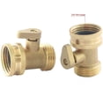 thumbnail image 4 of Apuakthei - Paquete de 2 válvulas de cierre de latón para manguera de jardín, conector de manguera de agua resistente con rosca de 3/4'', válvula de bola de cierre, adaptador de manguera de grifo, 4 of 6