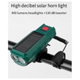 thumbnail image 3 of Bike Horn Headlight Solar/USB Dual Charging Bike Horn Light Red, 3 of 5