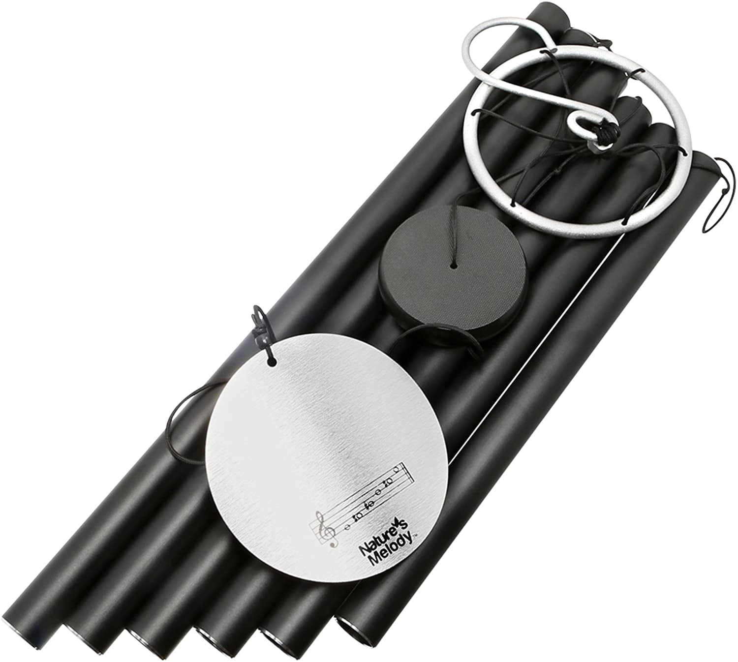 Nature’s Melody Aureole Tunes Wind Chimes – Outdoor Windchime with 6 Tubes Tuned to C Pentatonic Scale, 100% Rustproof Aluminum, Powder Finish & S Hook Hanger for Sympathy, Memorial Gift or Zen Ga