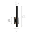 thumbnail image 4 of Kichler Lighting - Nocar - 20W 1 LED Medium Outdoor Wall Mount In Minimalist, 4 of 5