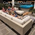 thumbnail image 2 of LayinSun 6-Piece Wicker Rattan Patio Furniture Set, Deep Seating Outdoor Modular Sectional Sofa Conversation Set with Thick Cushions for Lawn, Garden, 2 of 7