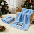 thumbnail image 2 of Funny Christmas Snowman Hand Towels for Bathroom Kitchen- 100% Cotton Soft Absorbent Winter Holiday Bath Towels Cute Decor - Fun Novelty Christmas Xmas Secret Santa Gifts for Women Mom -Set of 2,Blue, 2 of 7