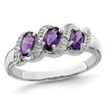 thumbnail image 1 of Ladies 3/5 Carat (ctw) Three Stone Amethyst Ring in Sterling Silver, 1 of 3